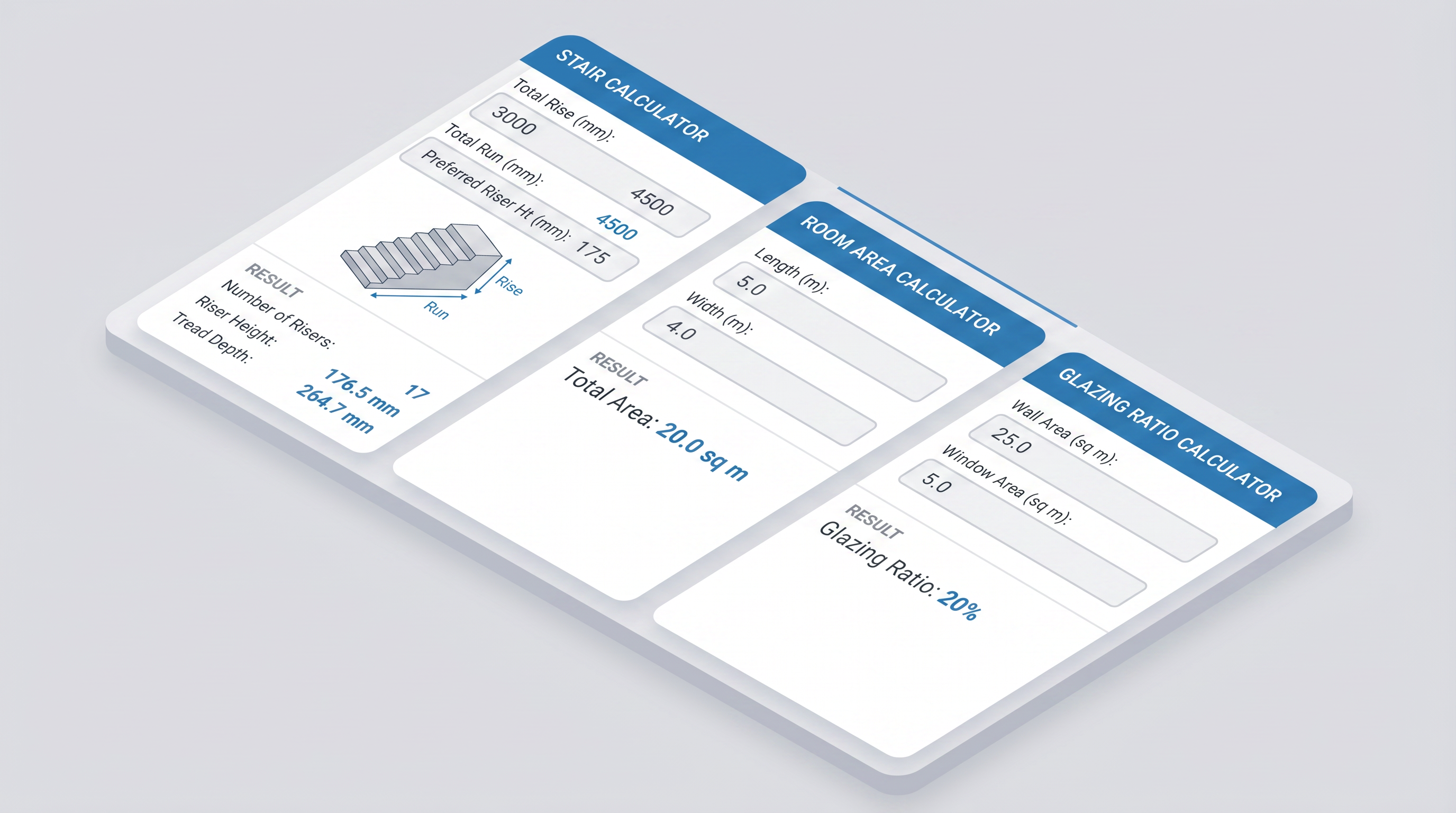 Design Calculators interface