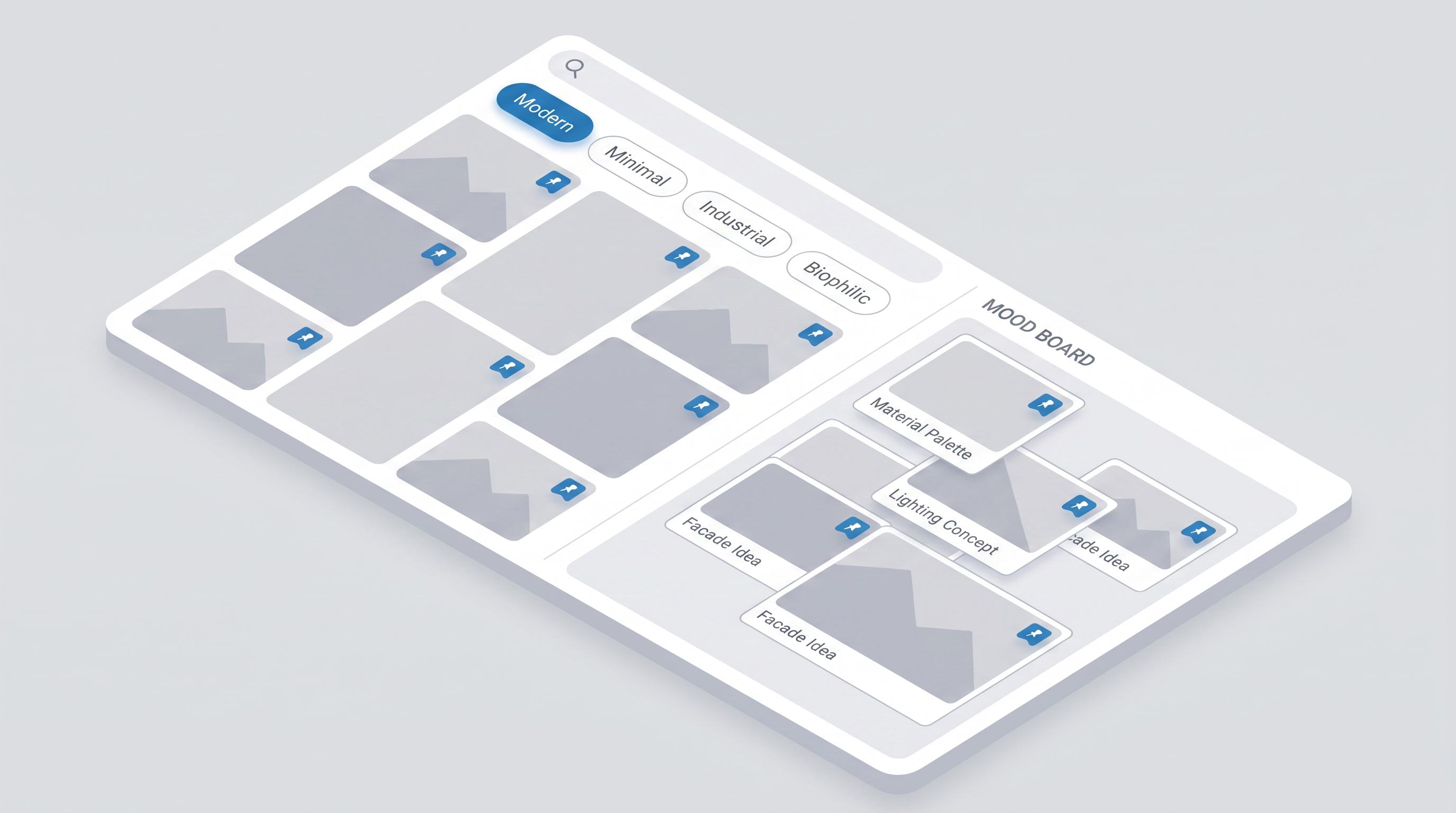 Design Inspiration and Mood Boards interface