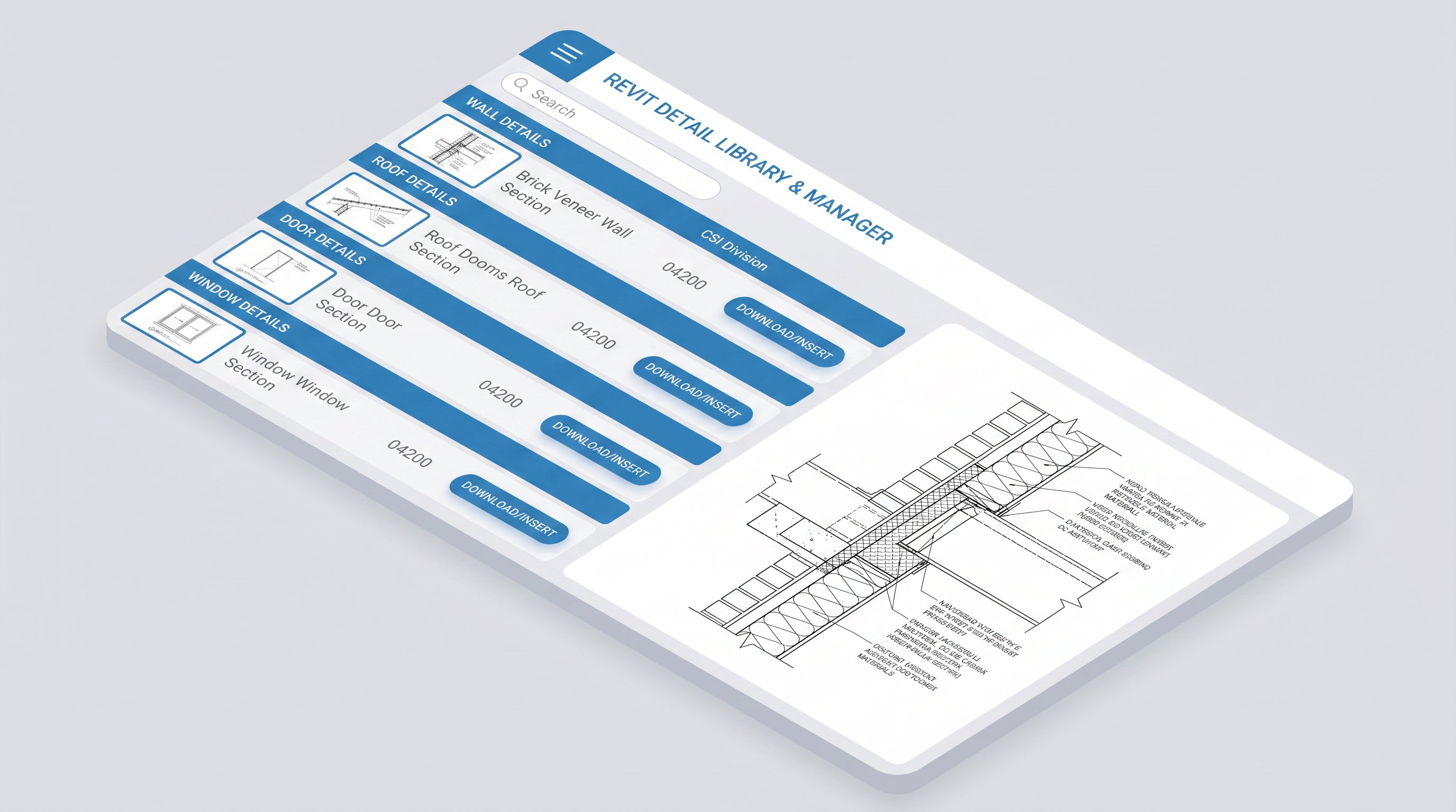 Revit Detail Library interface